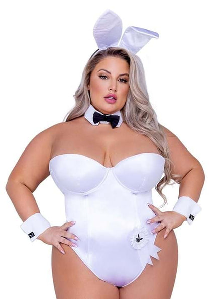Women's Playboy Plus Size White Bunny Costume - US 3040