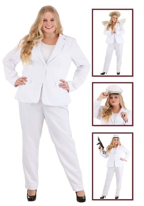 Plus Size White Costume Suit for Women - US 9350