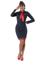 Women's Plus Size Workin' The Skies Flight Attendant Costume Dress - US 5064