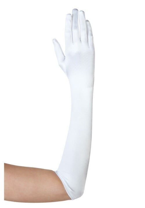 Plus Size White Elbow Length Gloves - US 7820