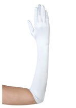Plus Size White Elbow Length Gloves - US 7820