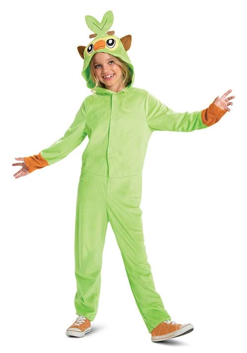 Kid's Pokémon Grookey Hooded Jumpsuit Costume - US 4105