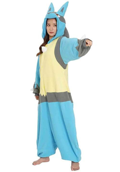 Plus Size Pokemon Lucario Kigurumi Costume for Adults - US 6672
