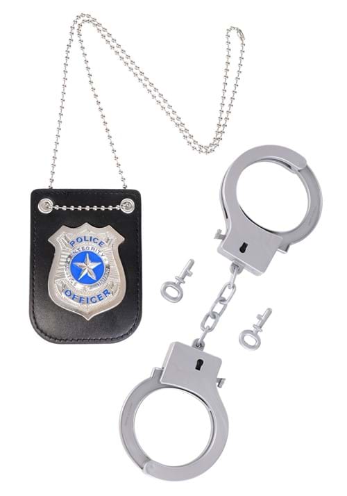 Police Badge Necklace Accessory with Cuffs - US 6376