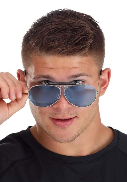 Silver and Black Police Glasses - US 7825