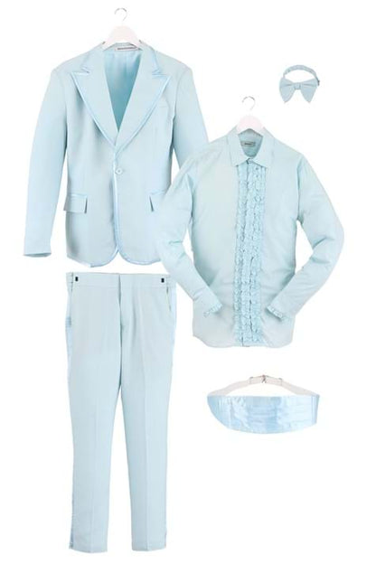 Plus Size Powder Blue Tuxedo Men's Costume - US 0016