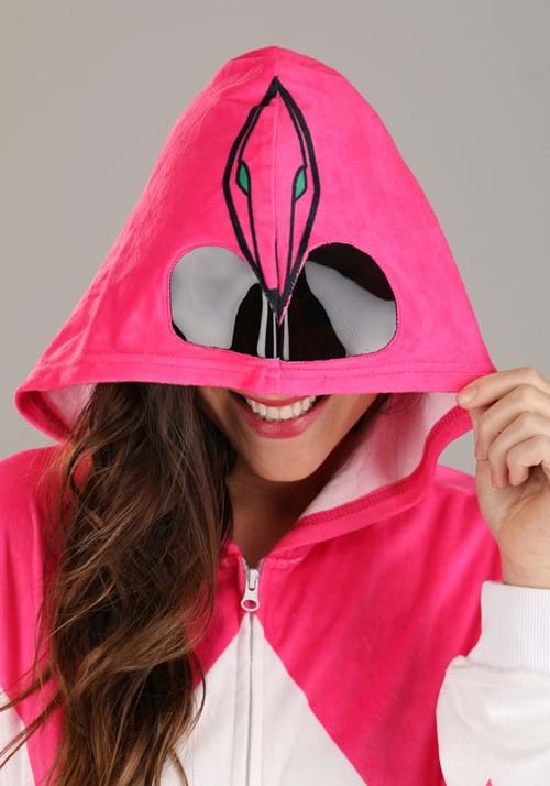 Adult Power Rangers Pink Ranger Hooded Union Suit - US 4370