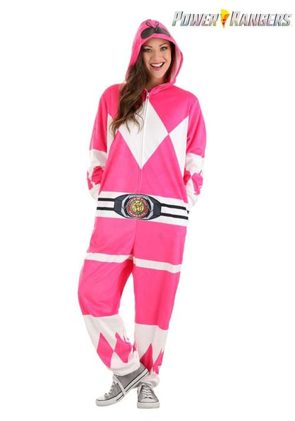 Adult Power Rangers Pink Ranger Hooded Union Suit - US 4370