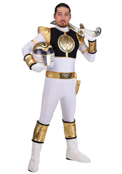 Men's Premium Power Rangers White Ranger Costume - US 8588