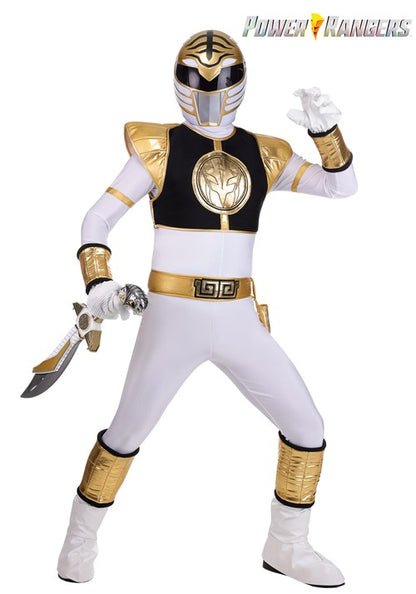 Men's Premium Power Rangers White Ranger Costume - US 8588