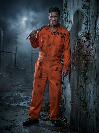 Distressed Prisoner Jumpsuit Costume for Adults - US 9601