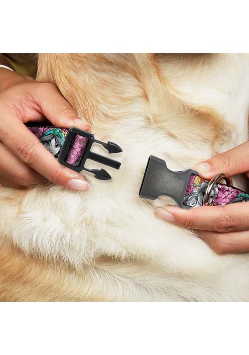 Floral Princess Sketch Plastic Clip Pet Collar - US 3743
