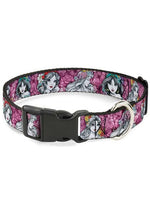 Floral Princess Sketch Plastic Clip Pet Collar - US 3743