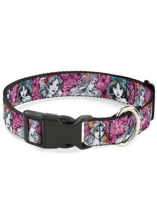 Floral Princess Sketch Plastic Clip Pet Collar - US 3743