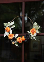 12-Inch Pumpkin Halloween Flower Wreath Decoration - US 9662