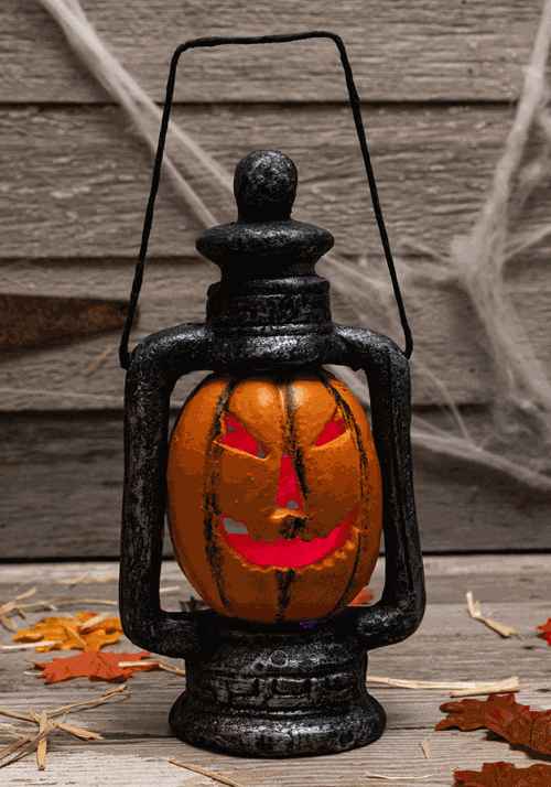 14-Inch Light Up LED Pumpkin Lantern Decoration - US 4641