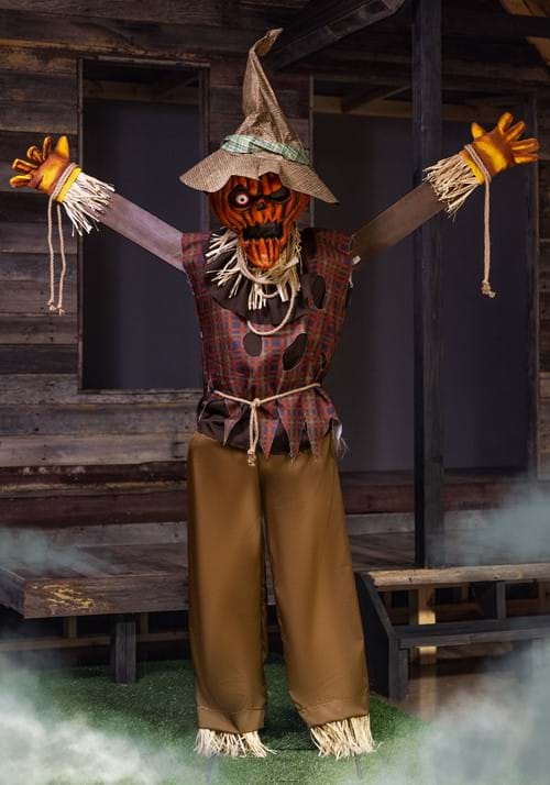 5FT Pumpkin Scarecrow Animatronic Halloween Decoration - US 2838