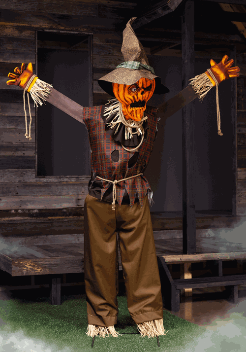 5FT Pumpkin Scarecrow Animatronic Halloween Decoration - US 2838