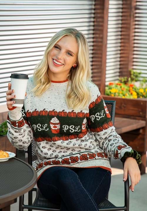 Pumpkin Spice Latte Adult Halloween Sweater - US 0315