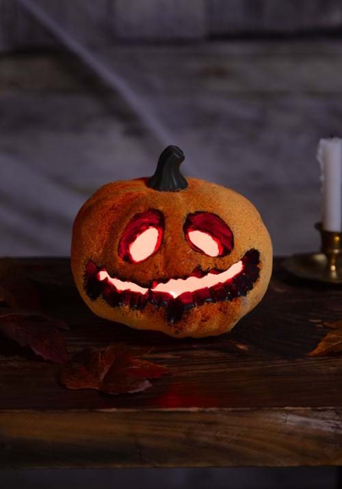 Light Up Spooky Pumpkin with Red Lights Decoration - US 2989