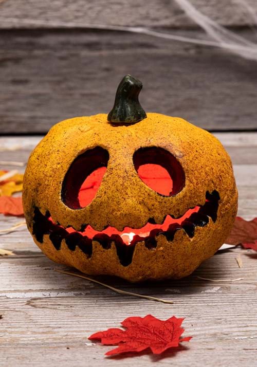 Light Up Spooky Pumpkin with Red Lights Decoration - US 2989