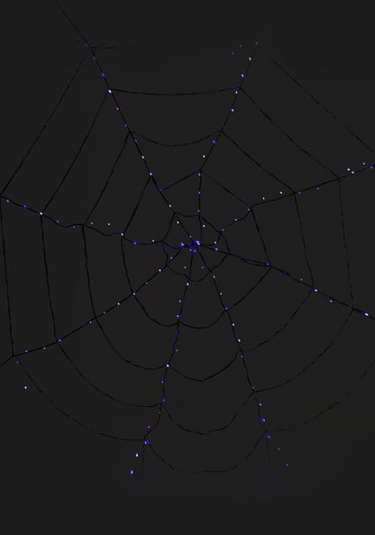 Purple Light-Up Spider Web Prop Decoration - US 9689