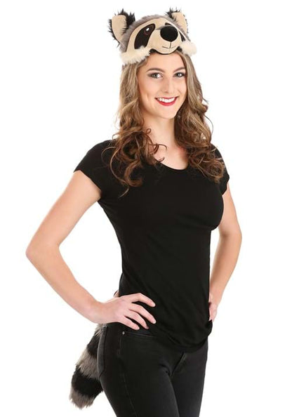 Raccoon Plush Headband & Tail Costume Accessory Kit - US 6982