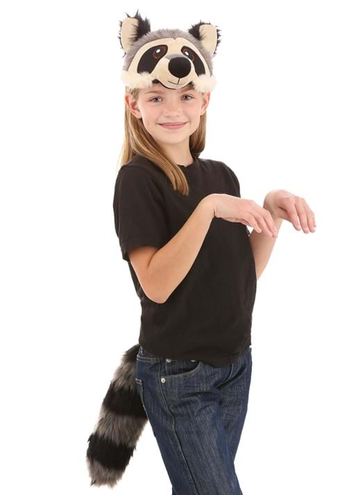 Raccoon Plush Headband & Tail Costume Accessory Kit - US 6982