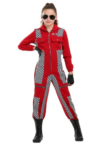 Racer Jumpsuit Costume for Girls - US 7697