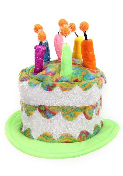Adult Rainbow Birthday Cake Plush Hat - US 1148