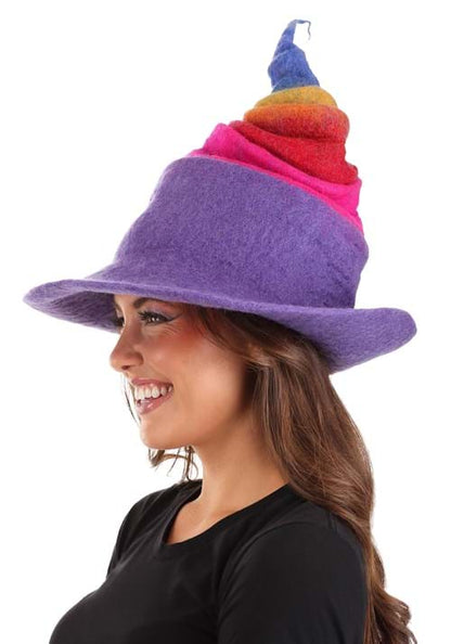 Adult Rainbow Borealis Heartfelted Witch Costume Hat - US 3820
