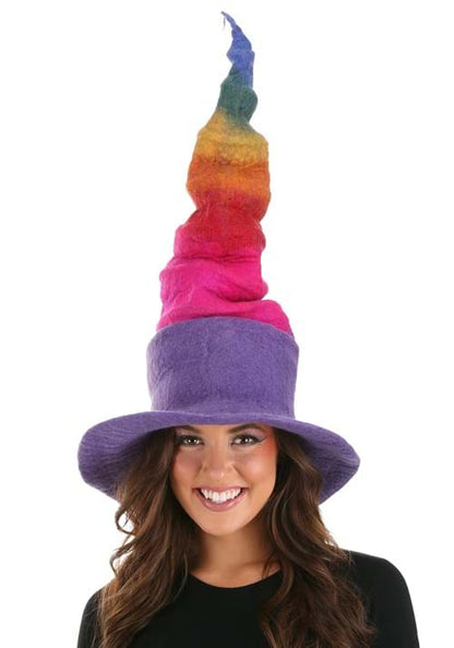 Adult Rainbow Borealis Heartfelted Witch Costume Hat - US 3820