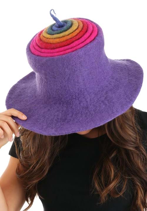 Adult Rainbow Borealis Heartfelted Witch Costume Hat - US 3820