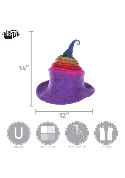 Adult Rainbow Borealis Heartfelted Witch Costume Hat - US 3820