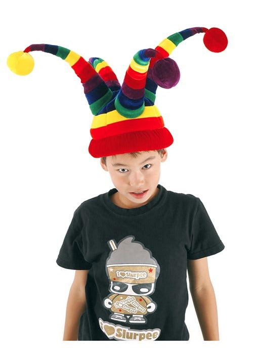 Rainbow Wacky Jester Plush Costume Hat - US 7906