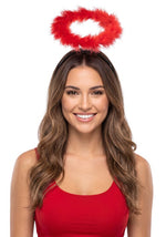 Red Angel Halo with Marabou Costume Accessory - US 6698