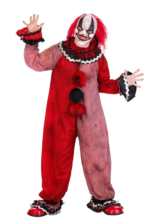 Adult Red Carousel Clown Costume with Mask - US 8734