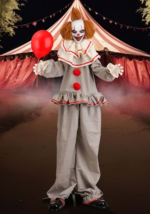 5.5FT Red Cent the Nightmare Clown Animated Decoration - Scream Saver - US 0461