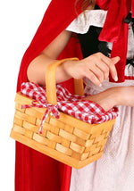 Gingham Wicker Basket Handbag Prop - US 4267