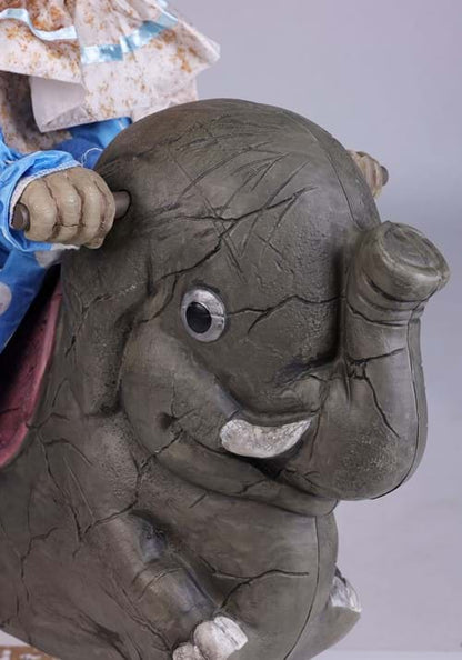 3.5FT Rocking Elephant Clown Animatronic Decoration - US 0173