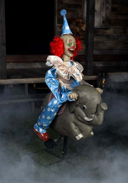 3.5FT Rocking Elephant Clown Animatronic Decoration - US 0173