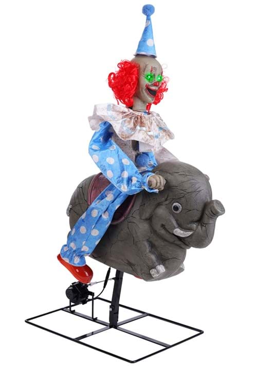 3.5FT Rocking Elephant Clown Animatronic Decoration - US 0173