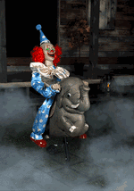 3.5FT Rocking Elephant Clown Animatronic Decoration - US 0173