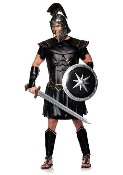 Plus Size Black Roman Warrior Costume for Men - US 7635