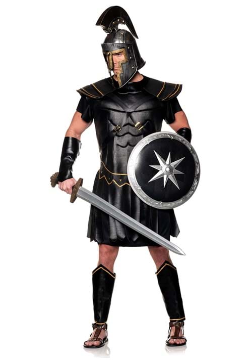 Plus Size Black Roman Warrior Costume for Men - US 7635