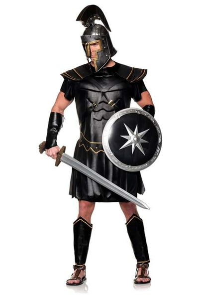 Men's Black Roman Warrior Costume - US 8118