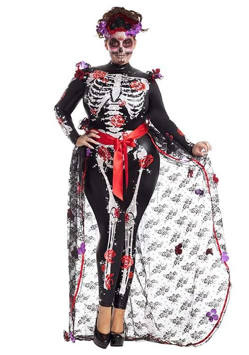 Plus Size Women's Rosas Day of the Dead Costume - US 2291