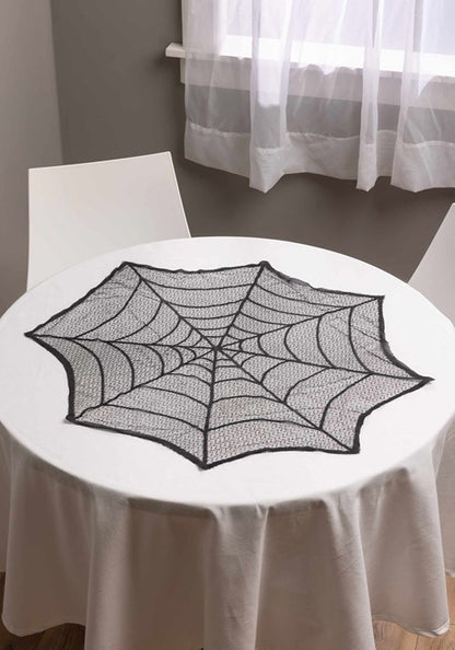 30-Inch Round Spider Web Table Cover Decoration - US 6143