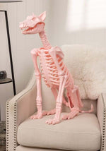 3.8FT Roxy the Pink Skeleton Dog Halloween Decoration - US 7915