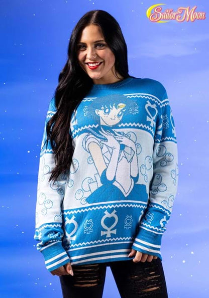 Sailor Moon Sailor Mercury Adult Ugly Sweater - US 5941